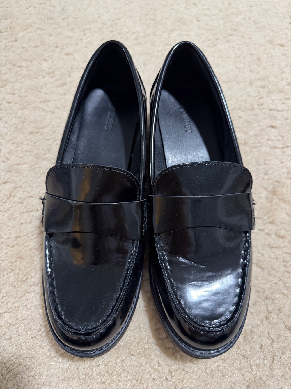 Women’s Black Leather Penny Loafers